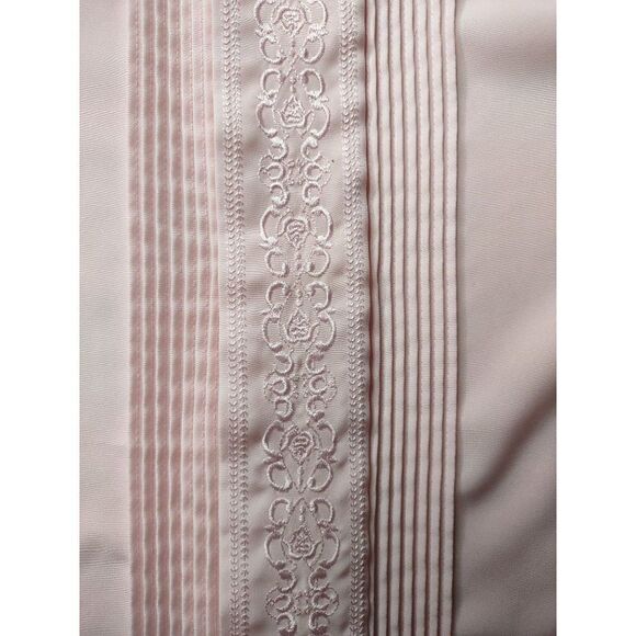Notations Vintage Light Pink Button Front Long Sleeve Shirt with Embroidery Size - Picture 7 of 9